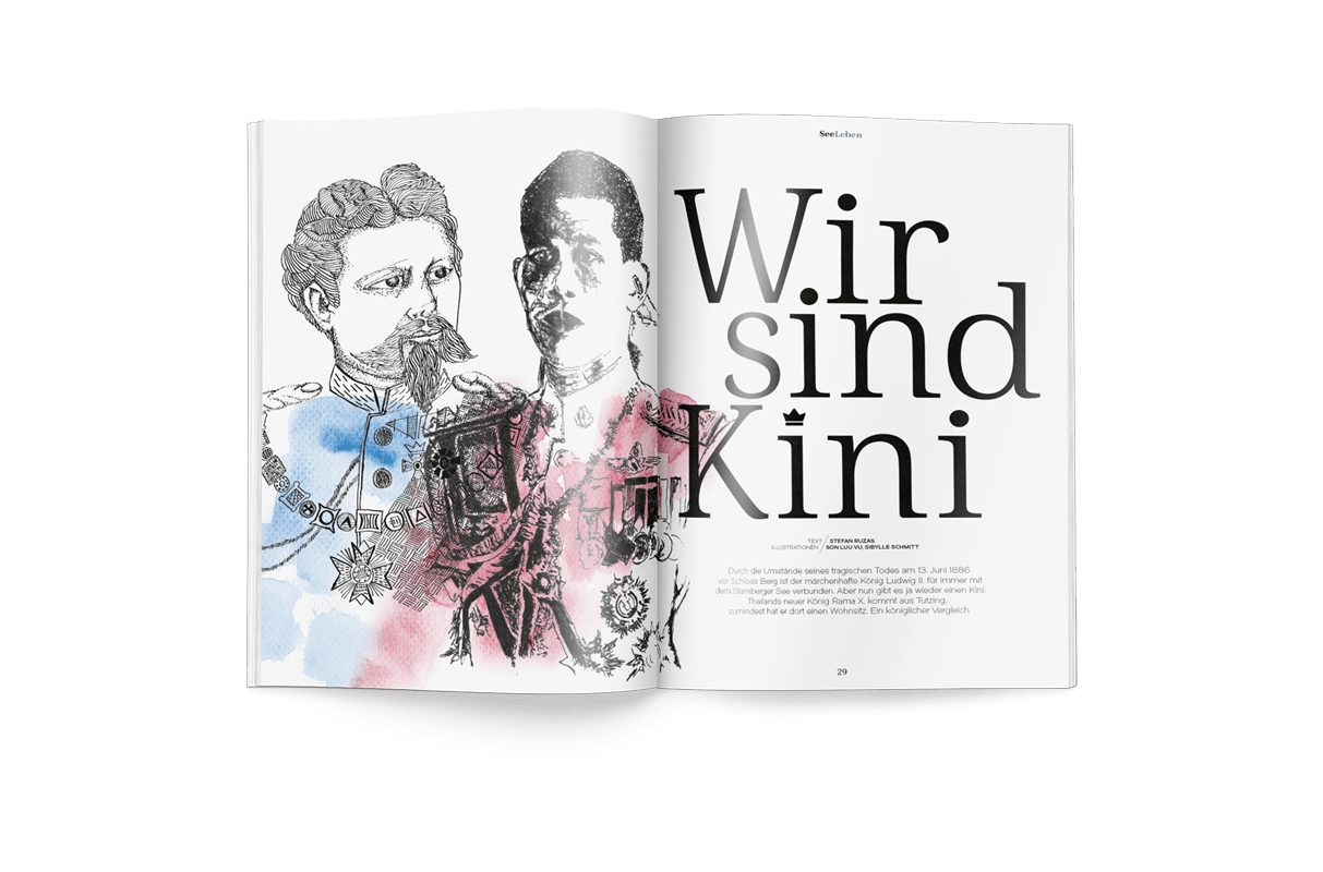 Doppelseite aus dem Seemagazin zum Thema Kini